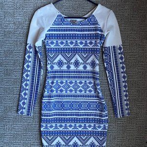 Angel Biba Mini Long Sleeve Aztec Dress